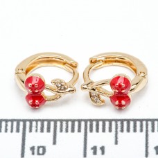 Сережки XUPING Gold "червоний" (Ø 1 х 0.5 см.) 515422