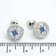 Сережки XUPING Silver "синій" (Ø 1 см.) 511540